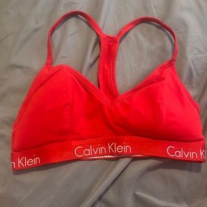 Red Calvin Klein bralette